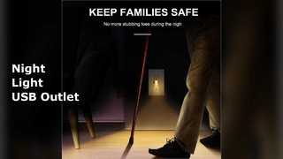 ইউএসবি আউটলেট নাইট লাইট ট্যাম্পার রেজিস্ট্যান্ট 5V 4.8A